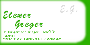 elemer greger business card